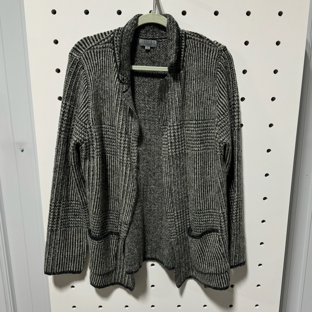 Joseph A. Gray Open-Front Textured Knit Cardigan - Size M